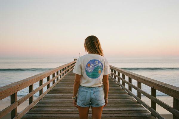 Sun Moon Ocean - Supima® Cotton Tee Shirt - Natural White