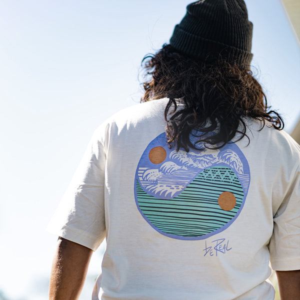 Sun Moon Ocean - Supima® Cotton Tee Shirt - Natural White